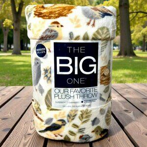 New Birds Nest Plush Throw Blanket Spring Eggs Nature Leaves Outdoors 5' x 6'